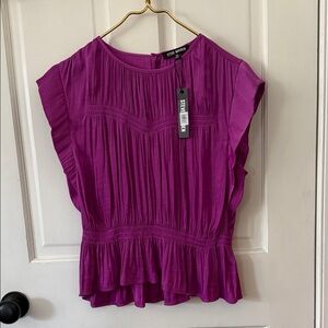 Steve Madden Magenta Ruffle Blouse
